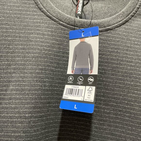 Men's Long sleeve Stretch Fleece Crew, Gerry, L, Gray, NWT - Picture 5 of 5